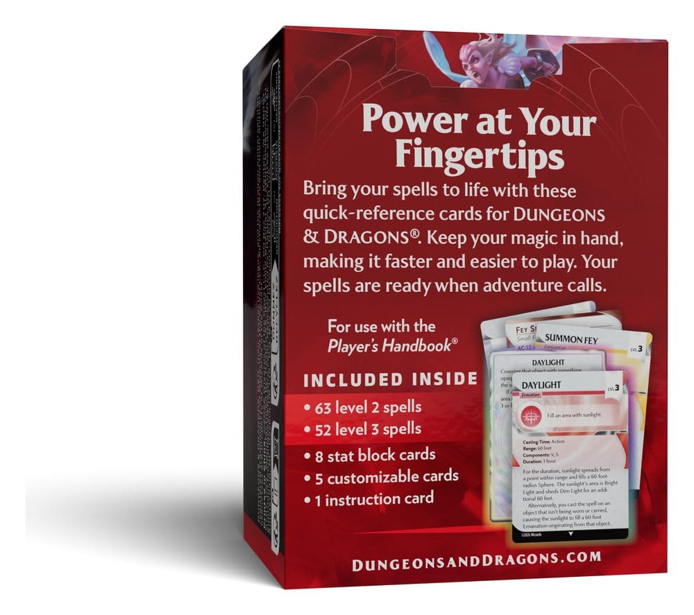 Dungeons & Dragons RPG Reference Cards: Spells (Levels 2-3) *English Version*