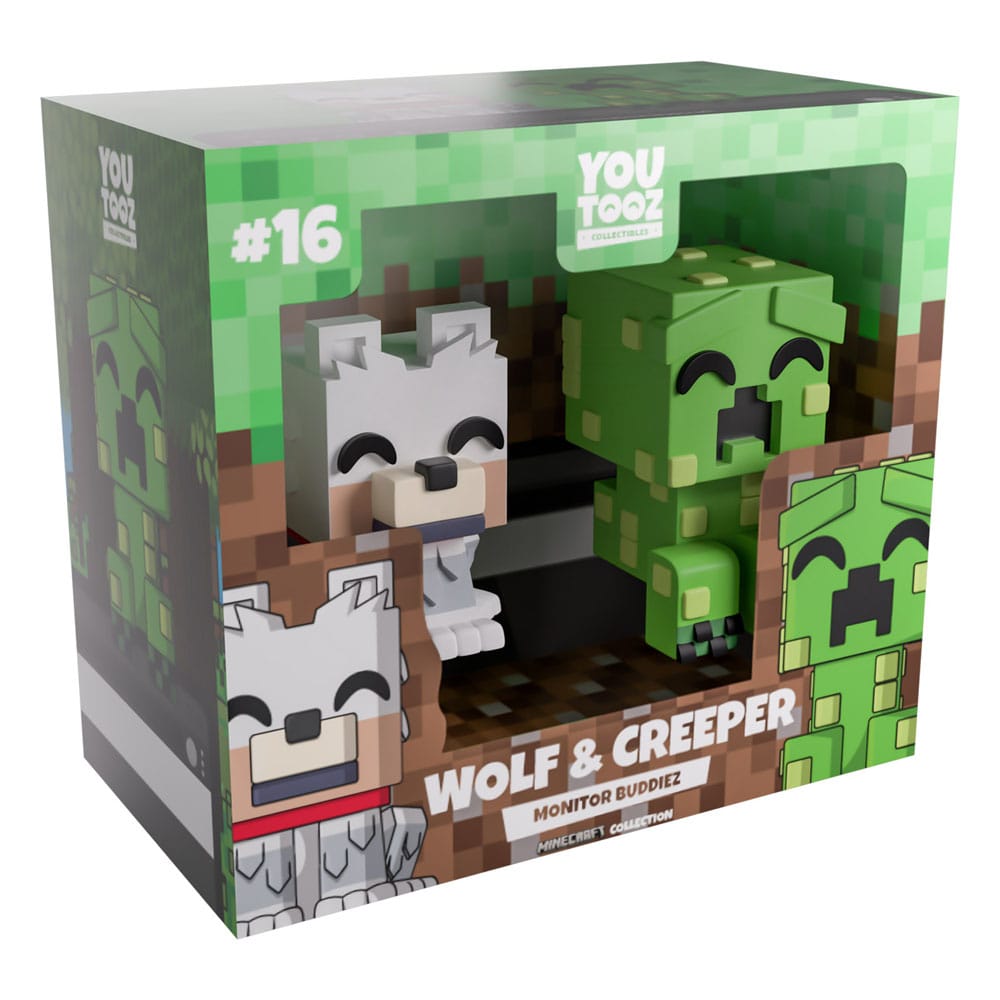 Minecraft Vinyl Figures Wolf and Creeper Monitor Buddiez