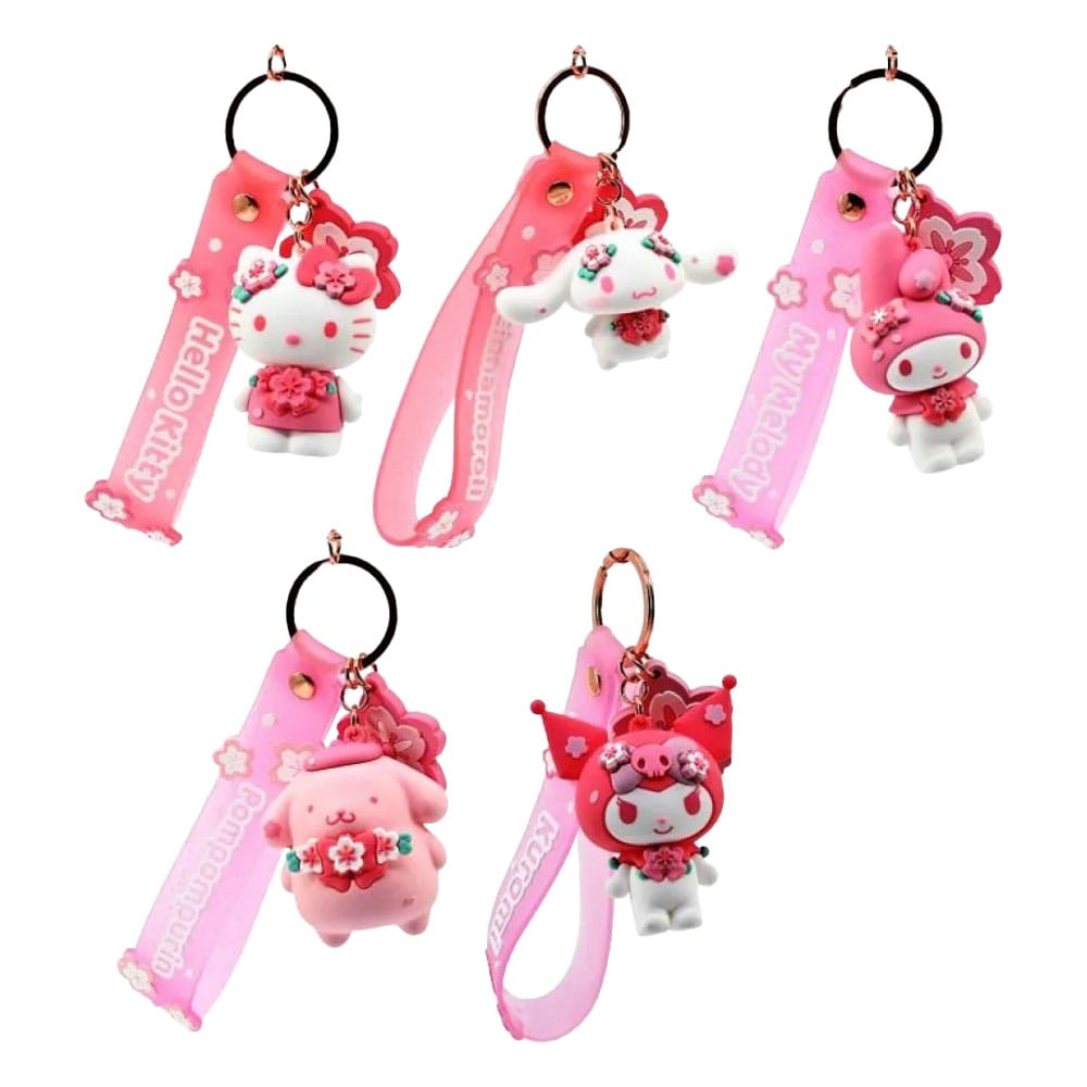Sanrio Sakura Series Keychains with Hand Strap Hello Kitty and Friends Display (12)