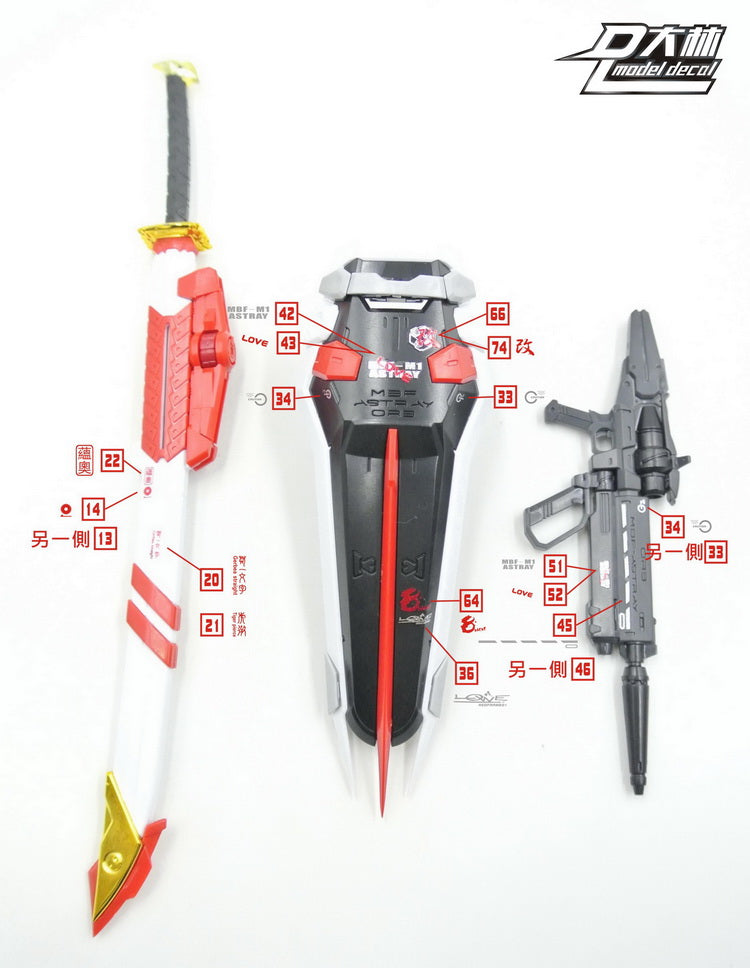 DL-Modellaufkleber – S16 – MG MBF, roter Rahmen, 1/100