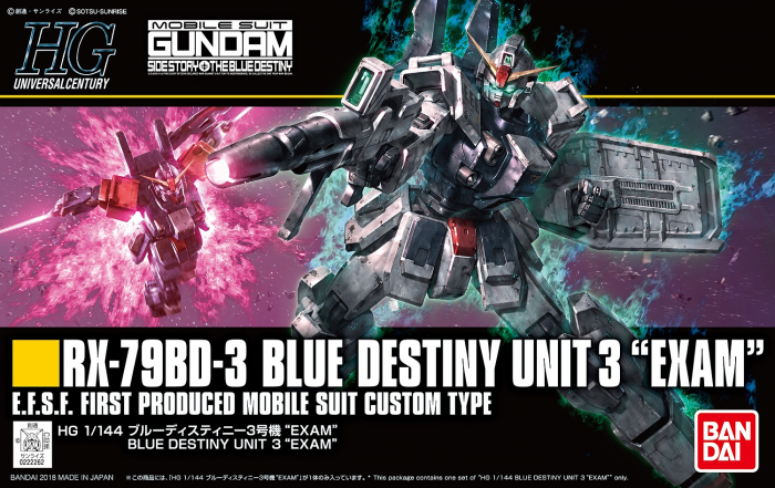 HG Gundam Blue Destiny Unit 3 "Exam" 1/144 - gundam-store.dk