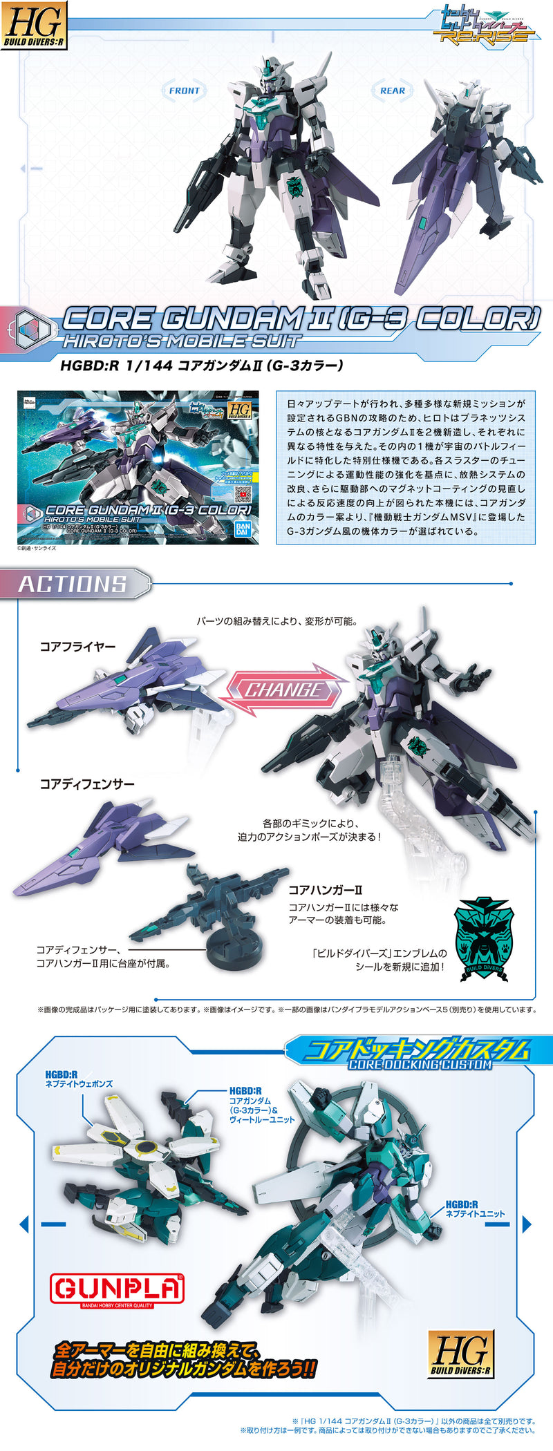 HG Core Gundam II (G3 Color) 1/144