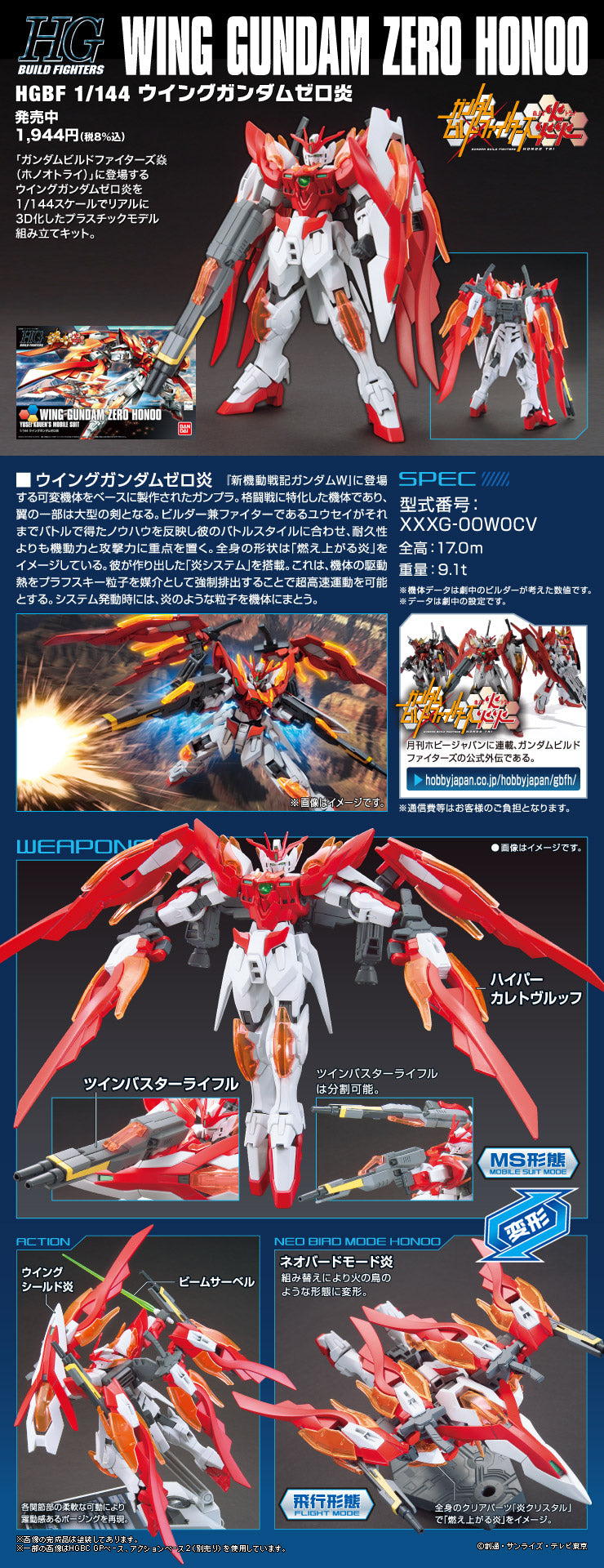 HG Wing Gundam Zero Honoo 1/144