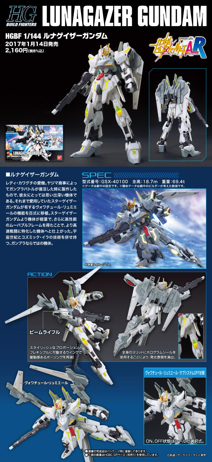 HG Lunagazer Gundam 1/144