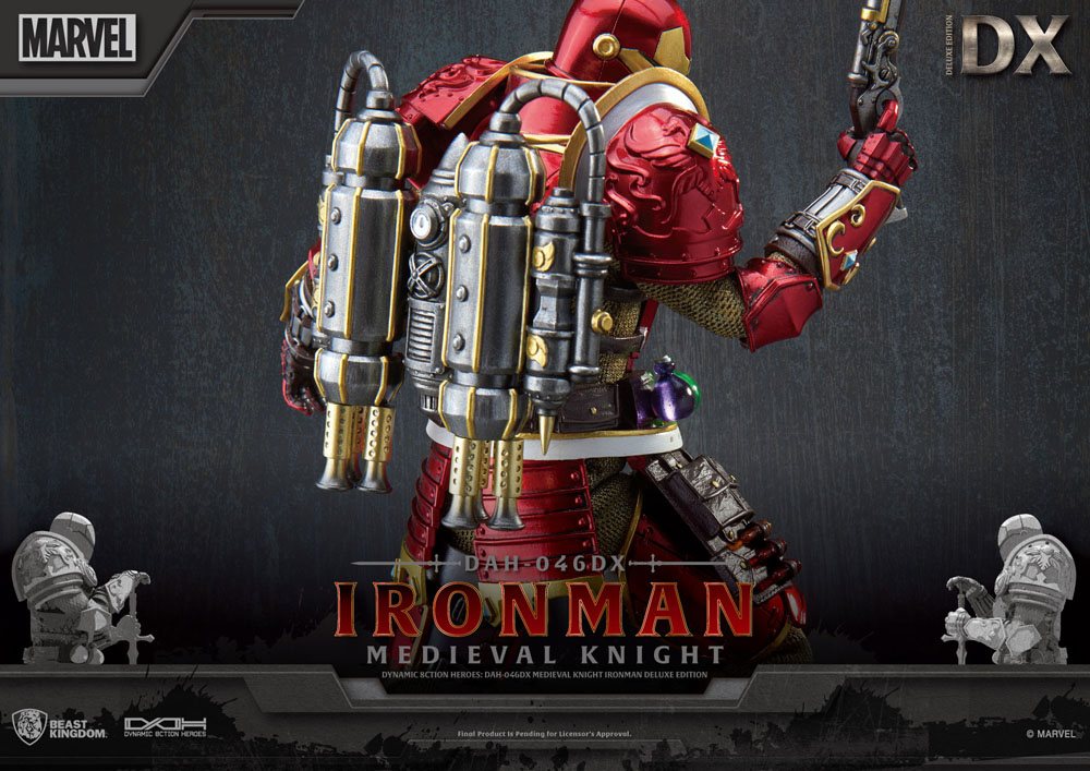 Marvel Dynamic 8ction Heroes Actionfigur 1/9 Medieval Knight Iron Man Deluxe Version 20 cm