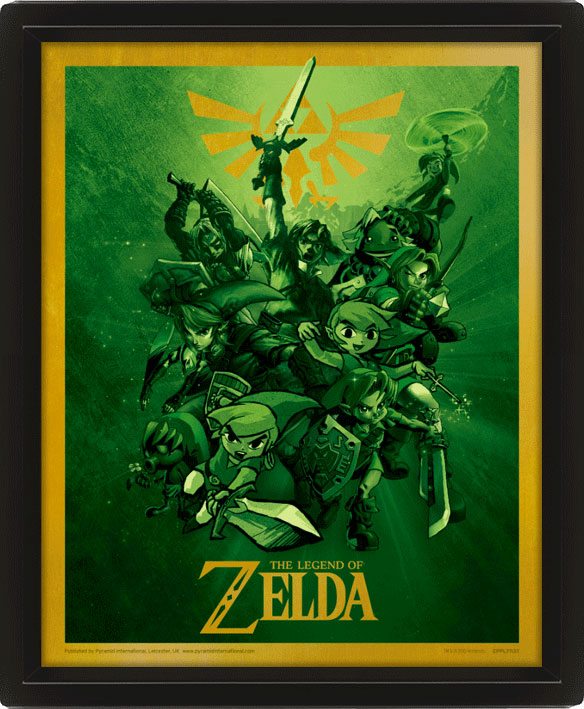Legend of Zelda Framed 3D Effect Poster Pack Link 26 x 20 cm (3)