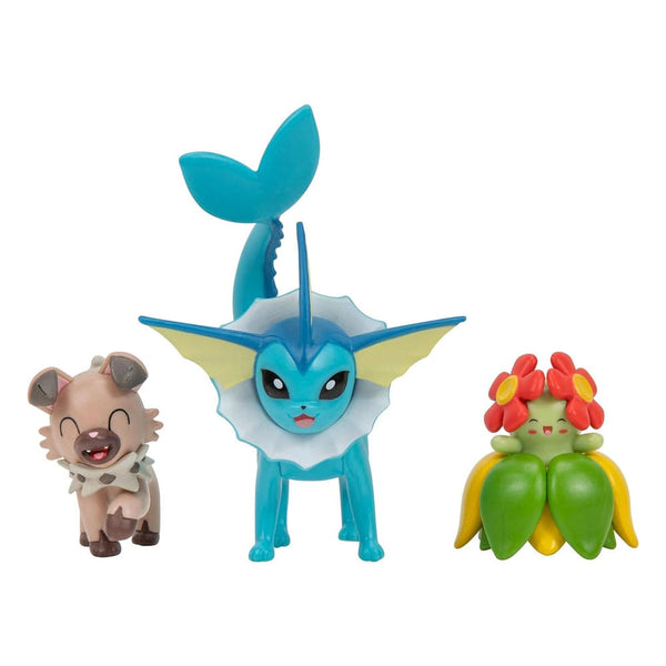 Pokémon Battle Figure Set Figure 3-Pack Rockruff, Bellossom, Vaporeon