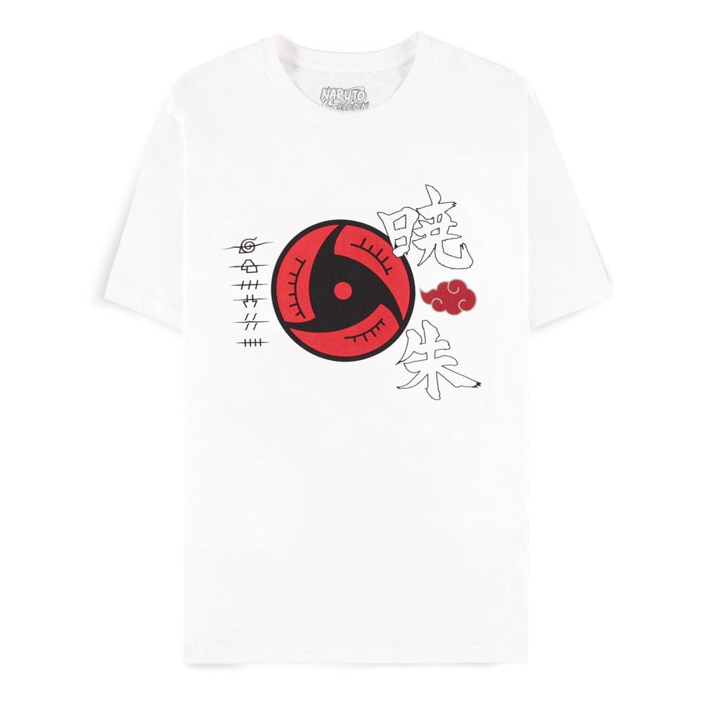 Naruto Shippuden T-Shirt Akatsuki Symbols White Size XL