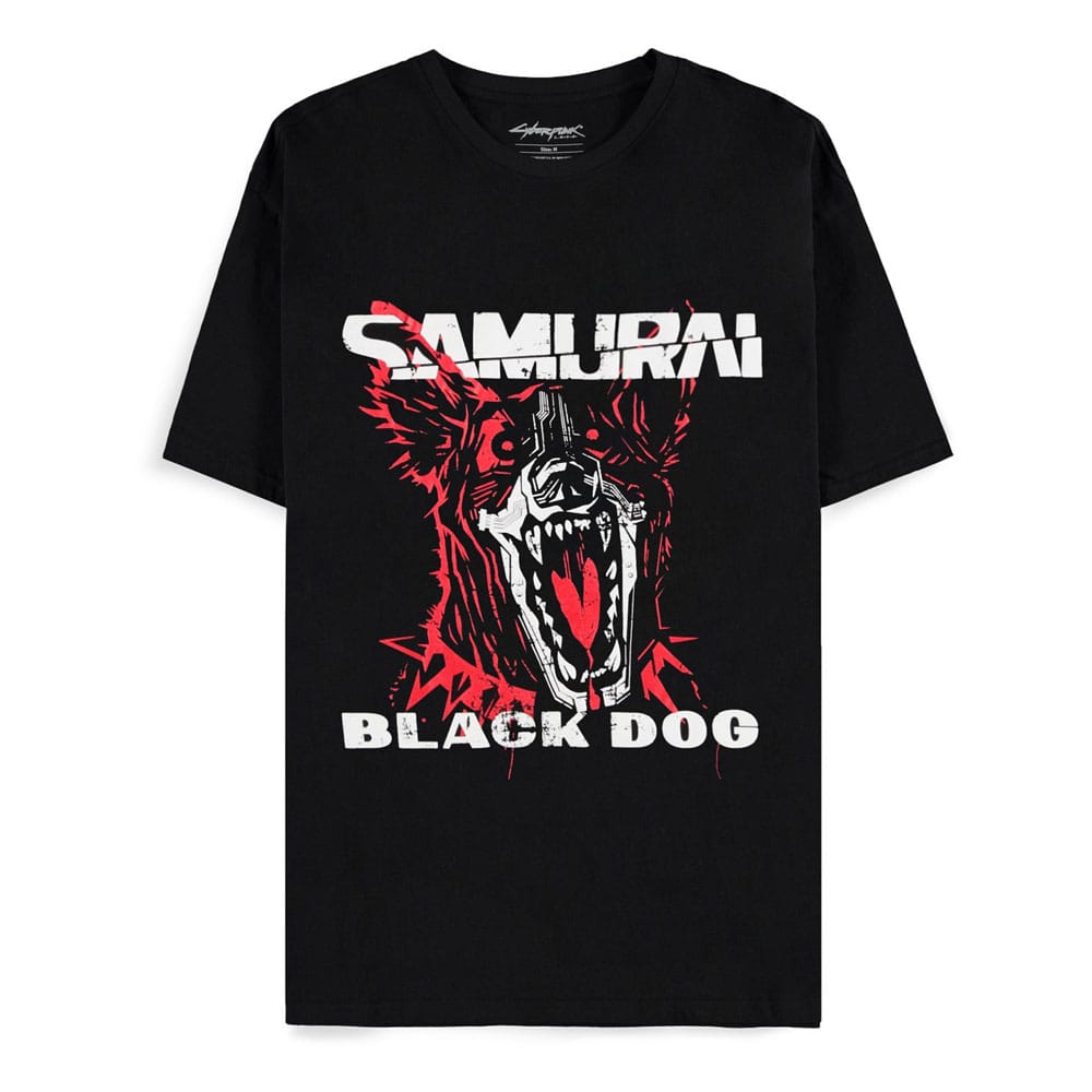 Cyberpunk 2077 T-Shirt Black Dog Samurai Album Art Size L