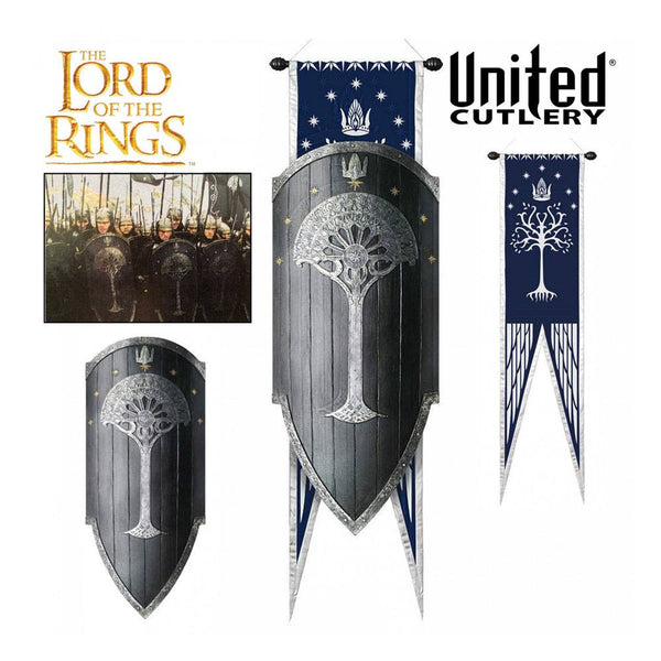 Lord of the Rings Replica 1/1 Gondorian Shield with Flag 113 cm - Severely damaged packaging