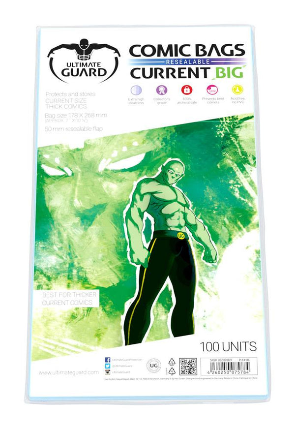 Ultimate Guard Comic Bags BIG Resealable Current Size (100)